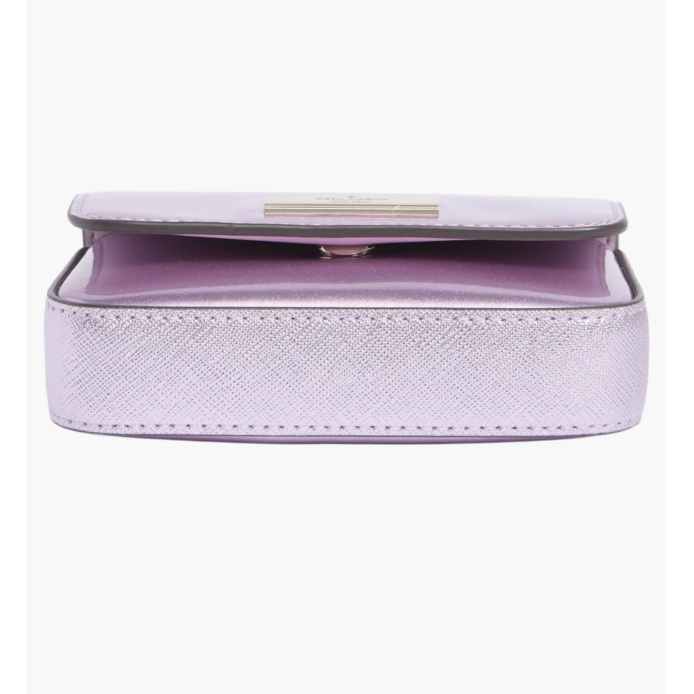 NWT Kate Spade Kenzie Metallic‎ Quartz Pink Crossbody Wallet Coquette Balletcore - Picture 8 of 8